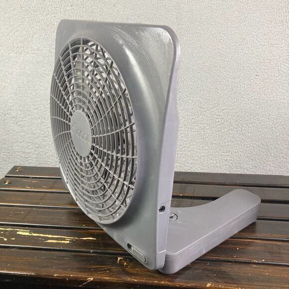 Portable Fan Box Battery Operated Air Desk Cooler Cooling Personal Travel Gray - Picture 3 of 11